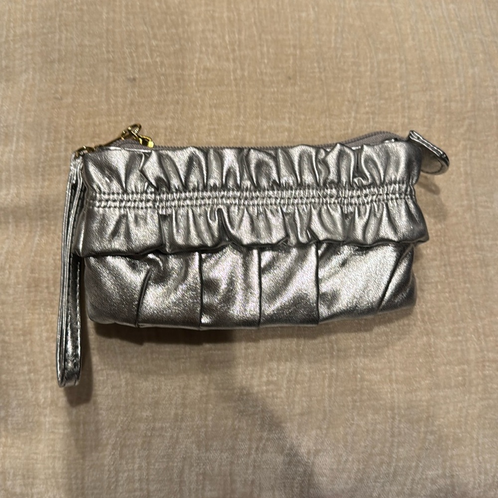 cute, small silver wristlet
